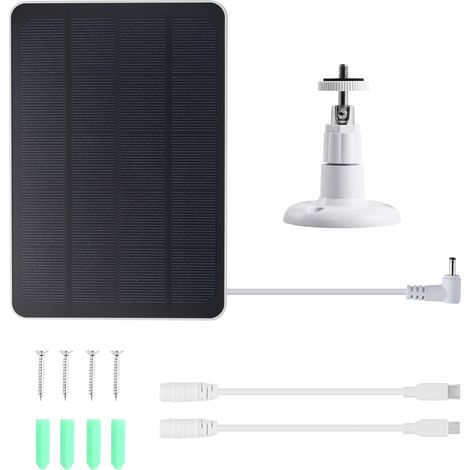 Panneau de charge solaire basse consommation 4W5V pour caméra de surveillance , sonnette Arlo Ring Eufy Blink (1/5)