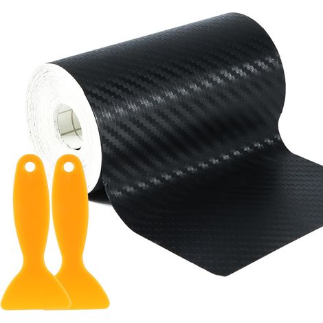 Covering Carbone de Voiture,Vinyle Mat de Voiture,Film Autocollant Adhésif  10 x 100cm, Film Covering Voiture, Covering Noir Mat Imperméable à l'eau sans Bulles, pour Voiture, Moto, Vélo (1/5)
