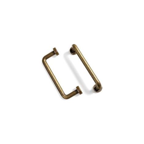Juego de 6 tiradores de muebles en latón antiguo – Distancia entre centros 96 mm – Longitud 110 mm – Altura 32 mm – Para armarios y cajones (1/5)