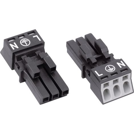 WAGO 890-203 Netz-Steckverbinder WINSTA MINI Buchse, gerade Gesamtpolzahl: 2 + PE 16 A Schwarz 1 St.