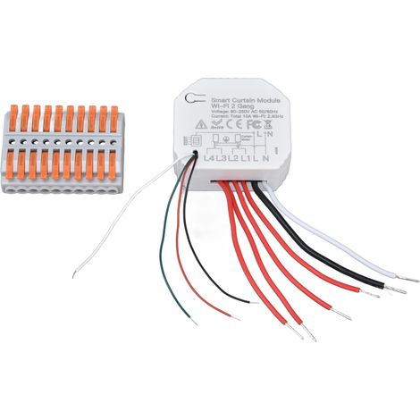 Module de commande intelligent pour rideaux, 2 voies, Wi-Fi, télécommande via application, minuterie pour appareils intelligents 90-250 V (1/5)