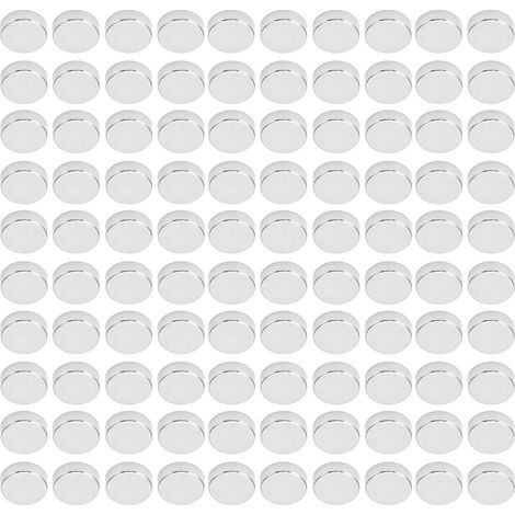 100 Neodym-Magnete, dreifach galvanisiert, rund, Mini-Magnete aus Seltenerdmetallen für Whiteboards (1/5)