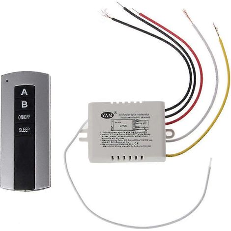 Télécommande sans fil à 2 canaux avec interrupteur marche/arrêt pour lampe (émetteur-récepteur) (1/5)
