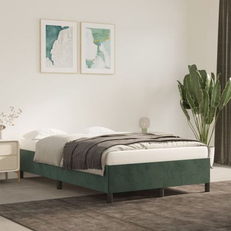 Cadre de lit sans matelas-Structure de lit vert foncé 120x190 cm velours 929362 (1/5)