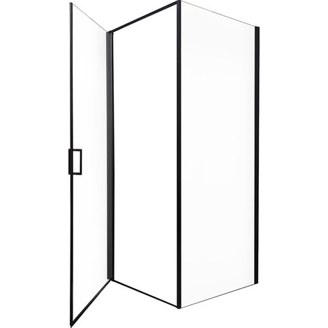 HOME DELUXE - Box doccia LIVIA nero opaco  Colore: Nero, Dimensioni: 90 x 195 cm