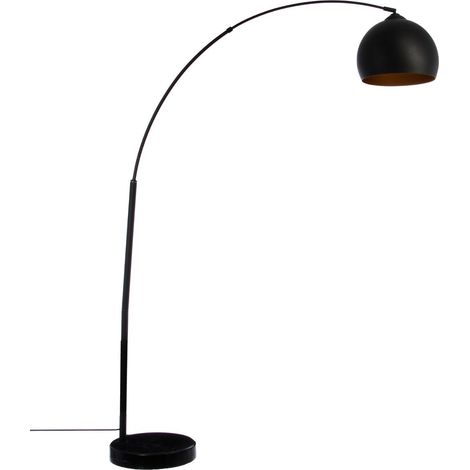 Stehleuchte Bogen „Hyto“ schwarz - Metall und Marmor H 177 cm - Atmosphera