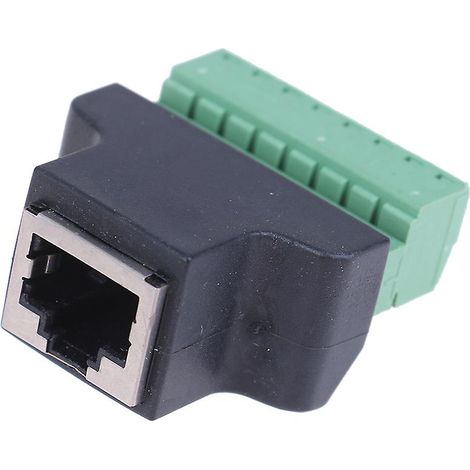 Adaptateur RJ45 vers bornier à vis, connecteur RJ45 femelle vers connecteur 8 broches pour enregistreur vidéo numérique (DVR) (1/4)