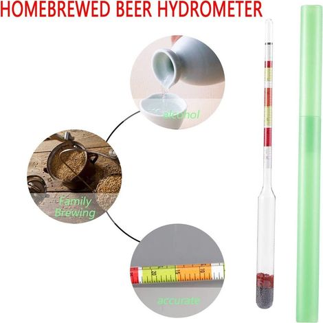 Hydromètre 3 échelles en verre 255x15mm avec alcool Brix densimètre 3 en 1 pour vin bière
