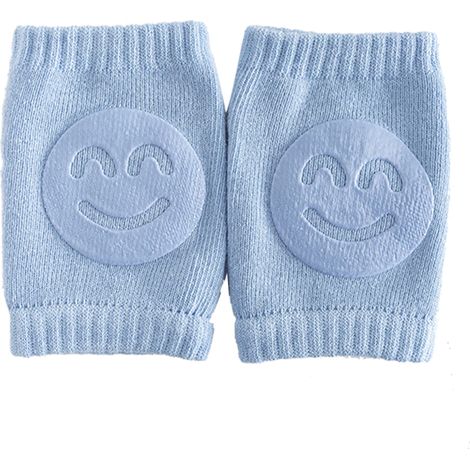 Genouillères Anti-Dérapage Respirantes en Coton pour Bébé - Protecteurs de Genoux Unisexes Taille Unique Bleu (1/5)