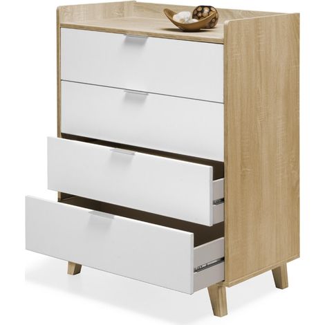 TOPKIT  Commode 4 tiroirs 2175  Placard Commode  Commode  commode  chêne blanc (1/5)