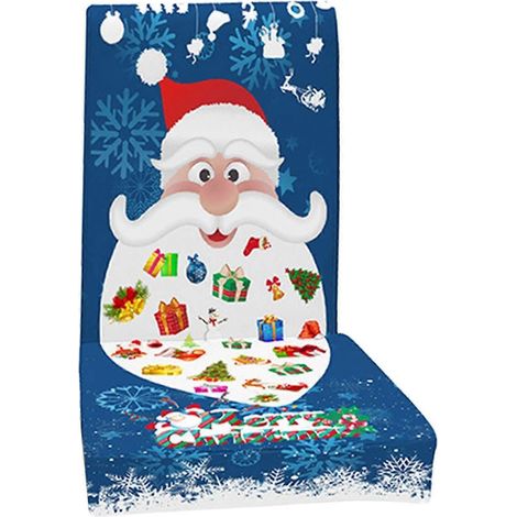 Housse de chaise extensible, amovible et lavable pour salle à manger - Décoration de Noël/Décoration intérieure-Blue (1/5)