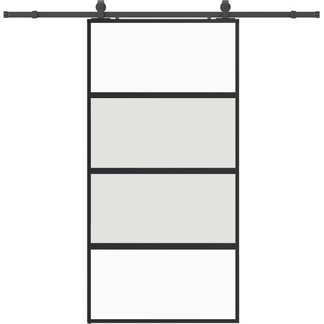 Maison Exclusive - Schiebetür mit Beschlag Schwarz 102,5x205 cm H