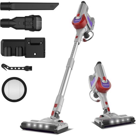 Aspirateur balai sans fil TASVAC S8 ROUGE avec écran LED et brosse à rouleau souple (1/5)