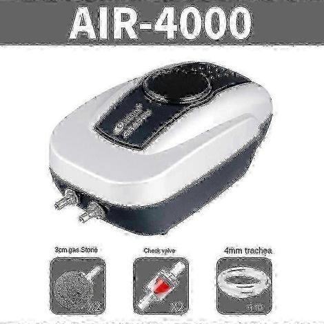 Kit pompe à air et aérateur pour bassin - Système d'aération tout-en-un pour bassins à carpes koï jusqu'à 1000 gallons (1/4)