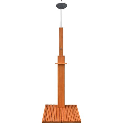 vidaXL Ducha de jardín de madera maciza eucalipto y acero (1/2)