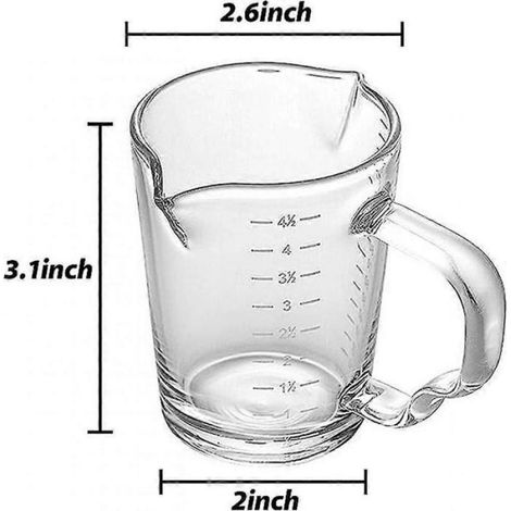 Verre Doseur - 150 Ml - Gradué En Ml Et Oz - Poignée Résistante À La Chaleur - Verre Borosilicate - 1 Pièce (1/5)