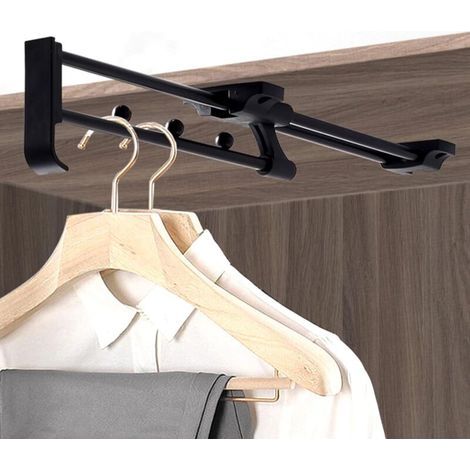 Porte Cintre Coulissant,Tringle Coulissante Penderie,Longueur 250 mm Tringle Coulissante Penderie,Tringle Penderie Escamotable (1/5)
