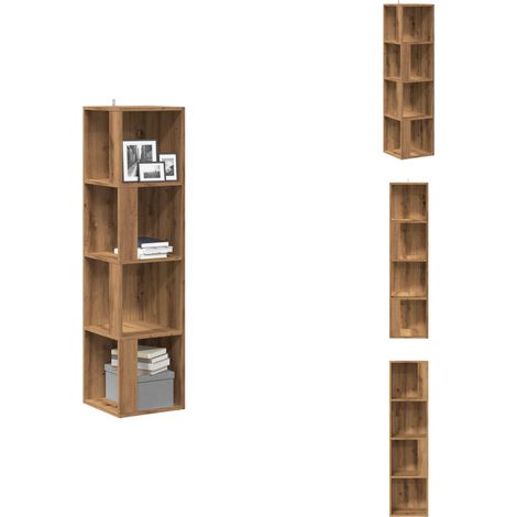 Eckregal Artisan-Eiche 33x33x132 cm Holzwerkstoff - Eckregal - Eckregale - Eckschrank - Bücherregal (1/5)