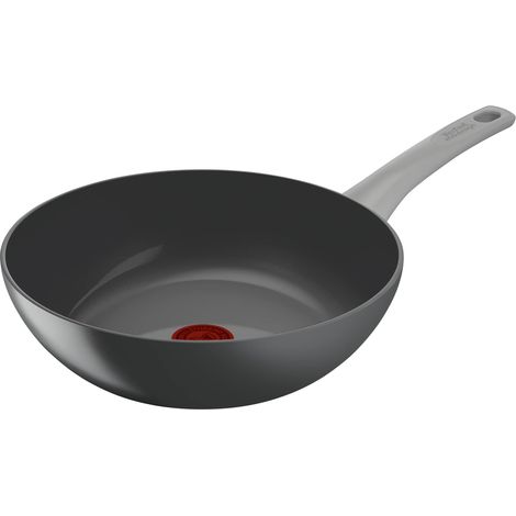 Tefal Renew On, wok a induzione in ceramica antiaderente in alluminio riciclato, 28 cm, grigio (1/4)
