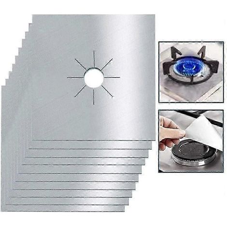 Couvre-brûleurs de cuisinière à gaz et tapis de nettoyage résistant à l'huile : ensemble de 8 pièces, coloré, épaisseur 0,2 mm (1/4)