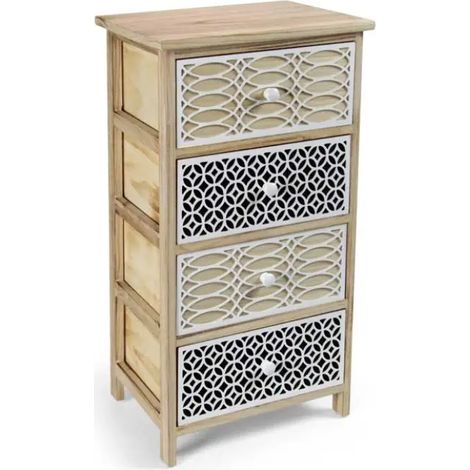 Cómoda bioclimática de madera natural 40 x 29 x 73 cm