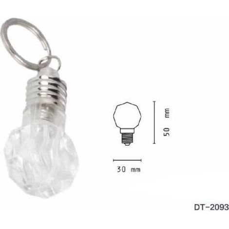 Trade Shop - Set 3 Piezas Mini Led Smd Llavero Linterna De Bolsillo Forma De Bombilla Dt-2093 - (1/4)