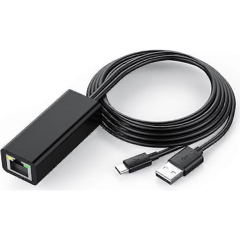 Adaptateur Ethernet pour TV 4K, clé USB-C vers RJ45, avec câble d'alimentation USB 2.0, pour réseau LAN (1/5)