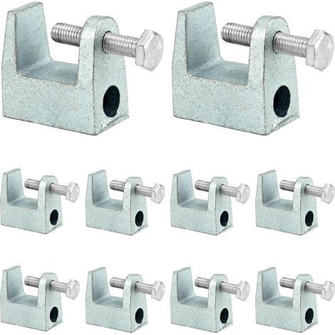 12 pièces Pince de poutre, acier galvanisé, pour la construction de ponts, la construction de bâtiments,M8 (8mm) (1/5)