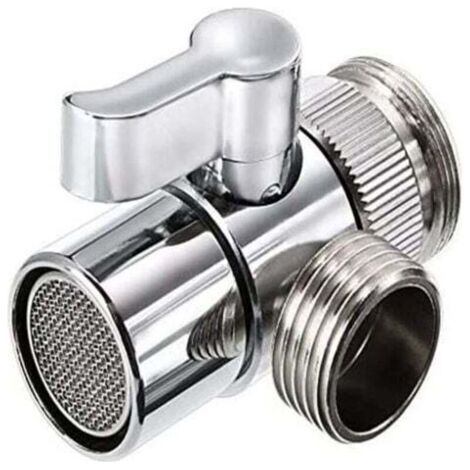 Répartiteur de robinet d'inverseur de valve d'évier en laiton chromé poli pour cuisine, pommeau de douche à main ou robinet d'évier de salle de bain pièce de rechange robinet à adaptateur de tuyau sép (1/3)