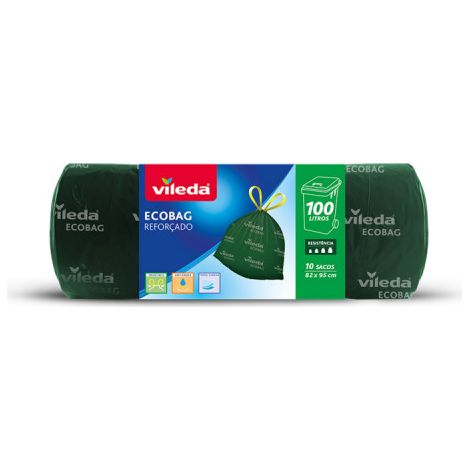 Sacco della spazzatura Ecobag 100L 100% riciclato 10 sacchi 172035 Vileda