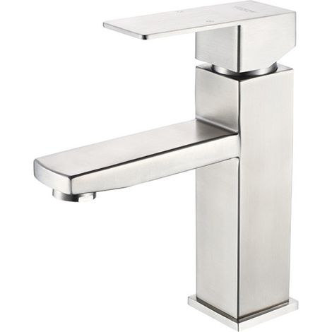 Waschbeckenarmatur im Wasserfall-Stil, Einhebelmischer, WC-Mischer, silber
