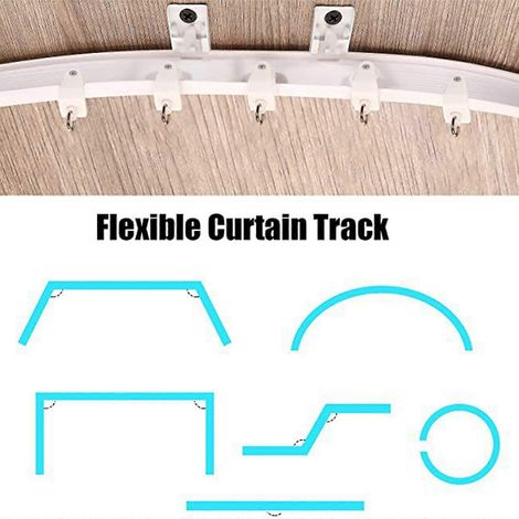 Rail de rideau flexible fixé au plafond pour fenêtre/séparation de pièce (1/4)