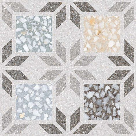 Eiffel Art Construction – Carrelage sol/mur effet ciment 29,3x29,3 cm – Grès cérame – Finition mate – Patchwork multicolore pour intérieur et extérieur (1/4)