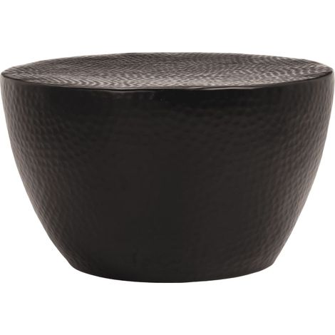 Maison Exclusive - Tavolino da Salotto in Alluminio Martellato Ø 50x30 cm Nero (1/5)