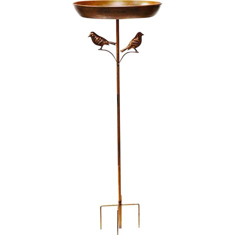 Bain d'oiseaux – Vasque sur pied en métal pour jardin, mangeoire décorative résistante à la rouille, abreuvoir d'extérieur durable  Jardins (1/4)
