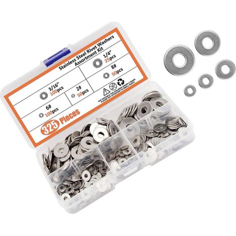 Kit PACKOVE de 325 rondelles de sécurité en acier inoxydable (1/5)