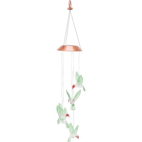 Lampe solaire LED mobile à couleurs changeantes, lampe suspendue en forme d'oiseau pour jardin ou cour extérieure, batterie intégrée (1/5)