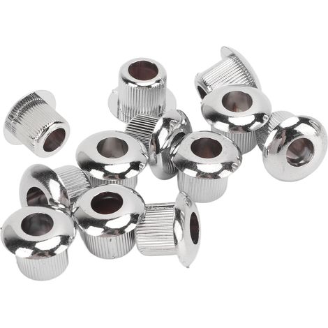 12 Pièces Bushing de Guitare Acoustique 10mm, Adaptateur de Trous pour Cordes, Kit Accessoires Argenté (1/5)