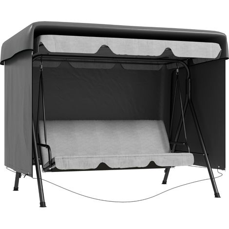 Housse de protection gris foncé pour mobilier de jardin extérieur, bâche imperméable anti-intempéries, dimensions 215×155×150 cm