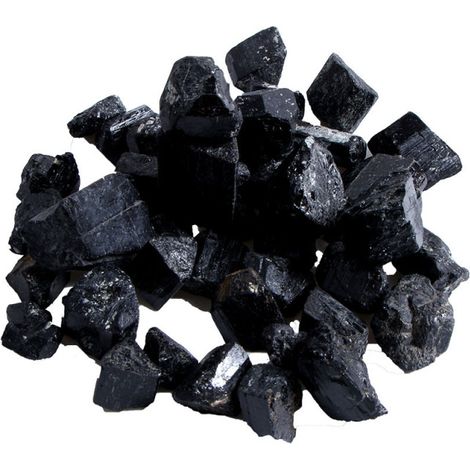 20 mm x 100 g Probe aus rohem, natürlichem, schwarzem, kristallinem Turmalin-Mineralgestein