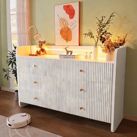 Buffet coloris blanc en panneau de particules 120 x 40 x 75 cm (1/5)
