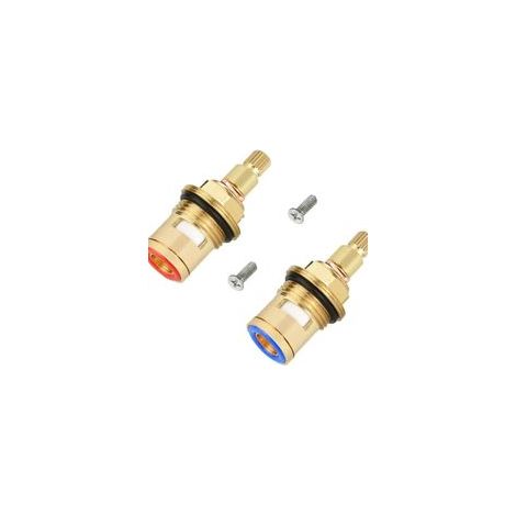 2Pcs Cartouche Ceramique Mitigeur, Laiton Résistant Corrosion Joint Tete, Robinet Ceramique Universel Antidéflagrant, haut pour Rechange Robinet de Bain Cuisine, Salle de Bain