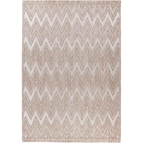 Tapis Tissé Ethnique à Poils Courts "Sarai" Beige 160 x 230 cm (1/5)