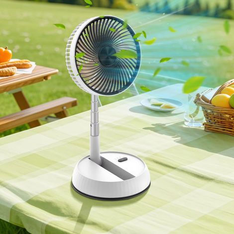 Ventilateur de sol oscillant portable , ventilateur de table pliable, ventilateur rechargeable, idéal pour le camping (1/5)