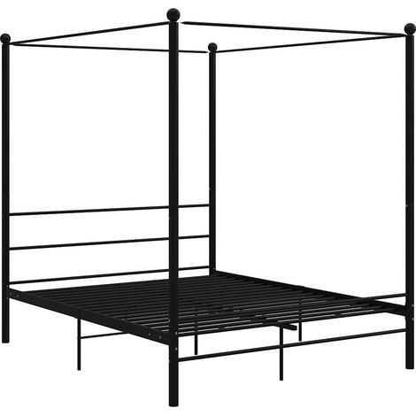 Maison Exclusive - Himmelbett Schwarz Metall 160x200 cm (1/5)
