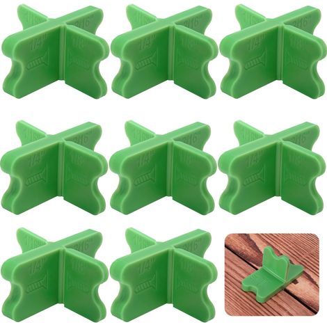 Ensemble de 8 entretoises de terrasse en ABS, 4 entretoises épaisses (1/16", 1/8", 3/16", 1/4"), entretoises vertes pour terrasse en composite traité sous pression (1/5)