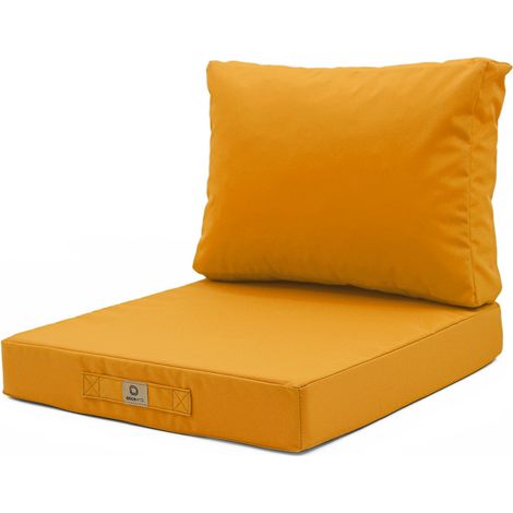 Coussins pour salon de jardin déhoussable 50x50cm Jaune