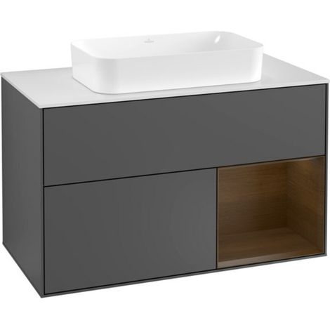 V&B Waschtischunterschrank Abdeckplatte wh. m Finion 100x60,3cm, Reg re wal ven, Anthrac. m (1/2)