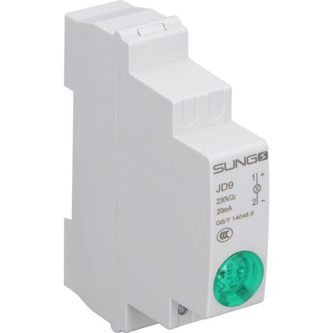 Lampe signal LED rail DIN indicateur de puissance AC DC 230V pour boîtier distribution (1/5)