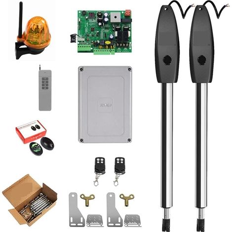 Kit d'ouvre-portes automatiques 400KG automatique double bras électrique porte battante ouvre-porte opérateur moteur actionneur plus proche ouvre-porte battante for le contrôle d'accès pour accessoire (1/5)